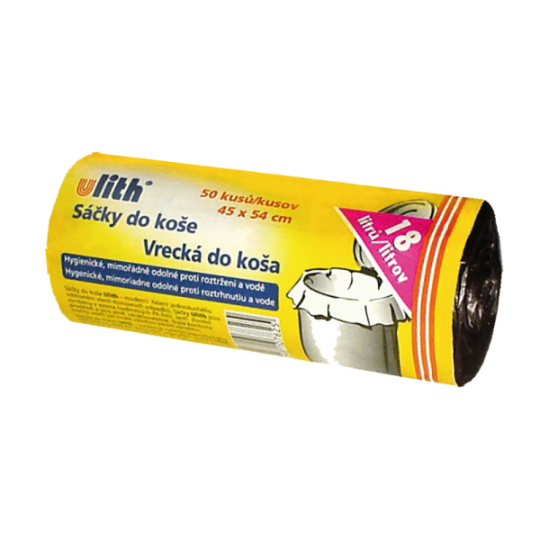 HDPE Abfallsäcke 45 x 54 cm 18 l schwarz Müllbeutel Gr. S auf Rolle (50 Stk.)